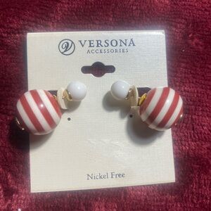 Versona Candy Cane Striped Earrings